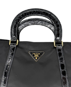 Prada Tessuto Nylon & Leather Trim Tote – Nero