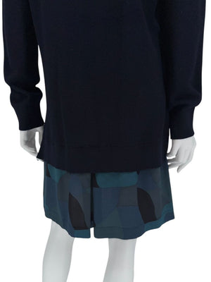 Louis Vuitton Navy Knit Tunic Dress with Printed Hem - Size L