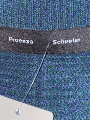 Proenza Schouler Blue Wool & Cashmere Ribbed Knit Dress - Medium