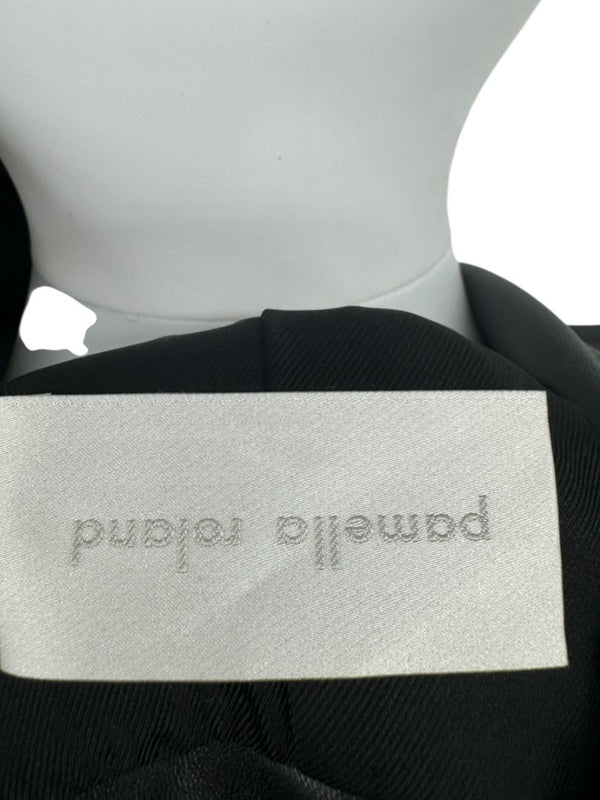 Pamella Roland Black Lambskin Moto-Inspired Leather Jacket – Large