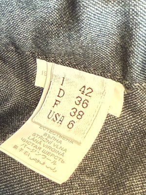 Brunello Cucinelli Monili Trim Charcoal Wool Pleated Tapered Pants - Size IT 42 / US 6