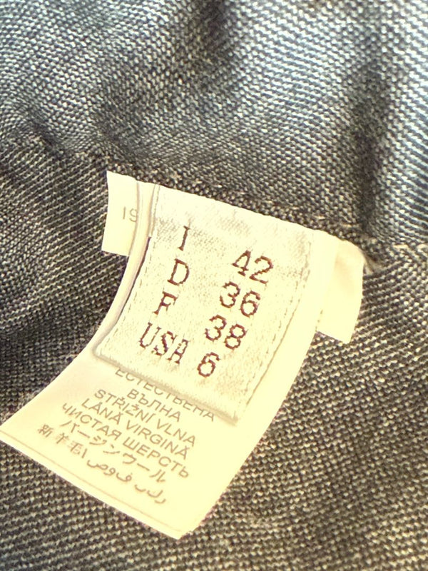 Brunello Cucinelli Monili Trim Charcoal Wool Pleated Tapered Pants - Size IT 42 / US 6