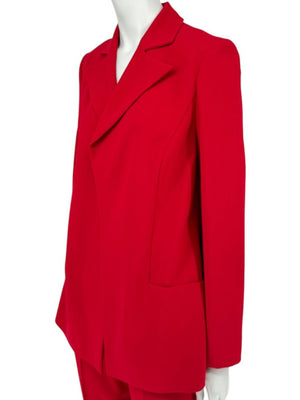 Pamella Roland Red Open Front Blazer & Trouser Set – Large