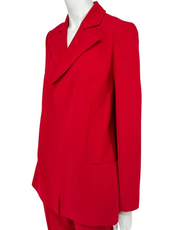 Pamella Roland Red Open Front Blazer & Trouser Set – Large
