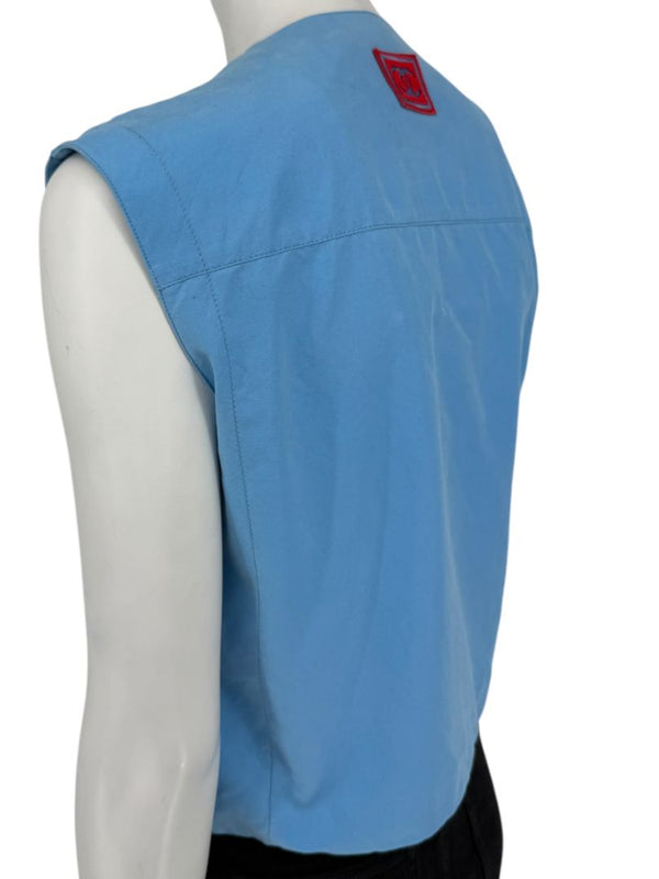 Chanel Blue “Identification” Zip-Front Utility Vest – Size 42
