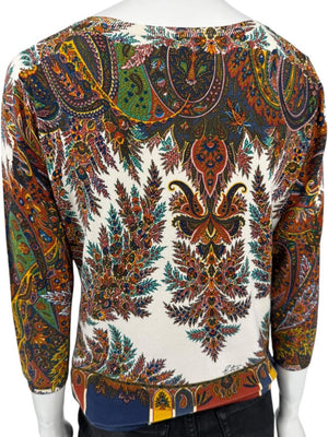 Etro Milano Multicolor Paisley Silk Knit Top – Size 46 (IT)