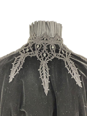 Ralph Lauren Black Velvet & Silk-Trim Cape – Size XS/S- NWT