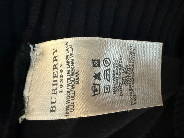 Burberry London Black Wool Logo Sweater – Size L