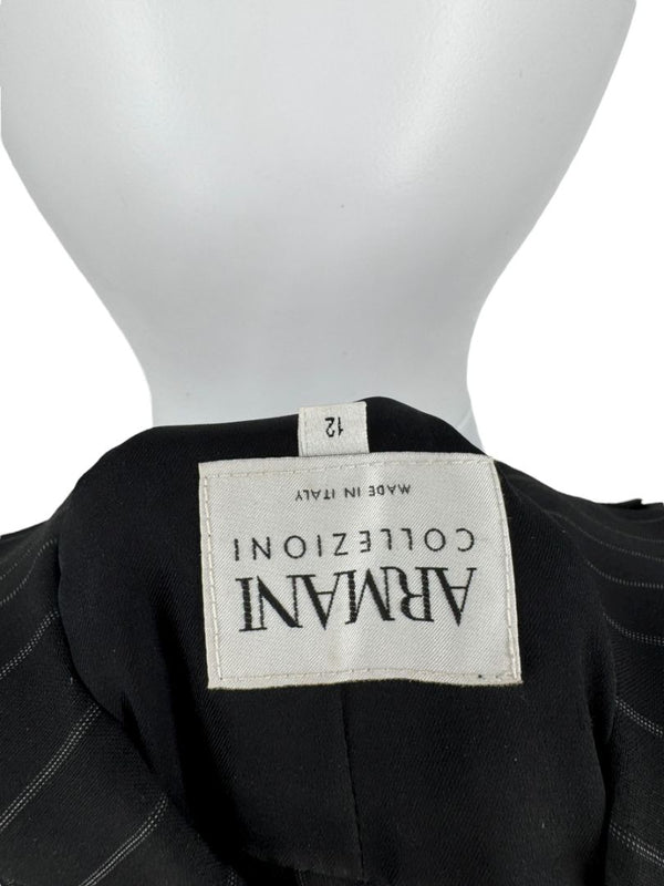 Armani Collezioni Charcoal Pinstripe 3-Piece Suit – Size 12