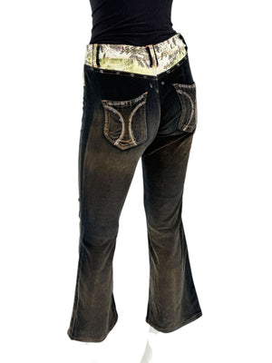 Custo Barcelona Women’s Black Corduroy Western-Inspired Denim-Style Pants – Size 4