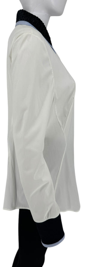Christian Dior Dress Shirt with Embellished Collar - Size 12
