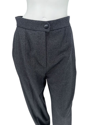 Chanel Charcoal Wool Trousers – Size 42 (FR)