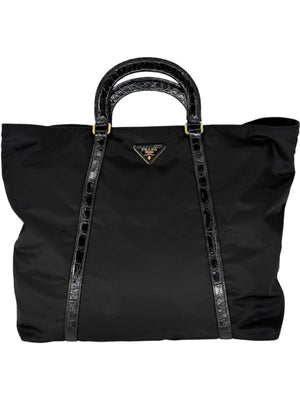 Prada Tessuto Nylon & Leather Trim Tote – Nero