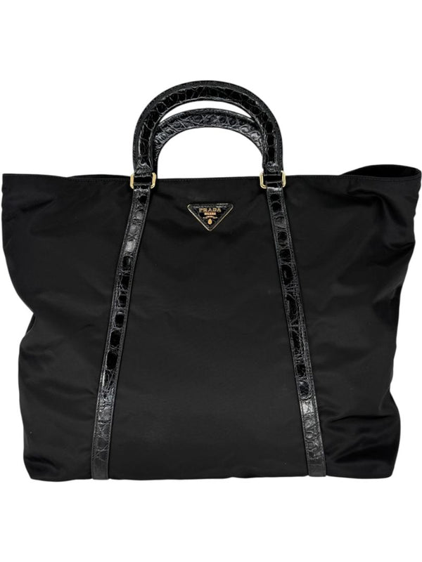 Prada Tessuto Nylon & Leather Trim Tote – Nero