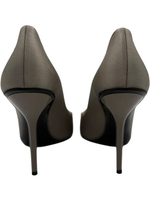 Gucci Satin Horsebit Peep-Toe Pumps with Crystal Detail – Size 8.5B