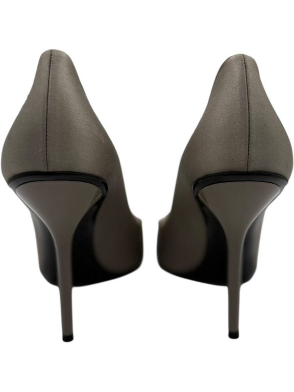 Gucci Satin Horsebit Peep-Toe Pumps with Crystal Detail – Size 8.5B