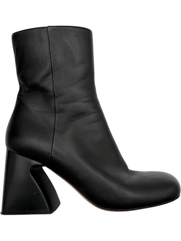 Sportmax Black Leather Square Toe Boots – Size 38.5