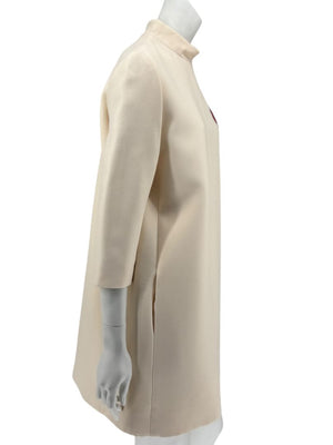 CHRISTIAN DIOR Ivory Wool-Silk Dress with Heart Appliqué - Size 10