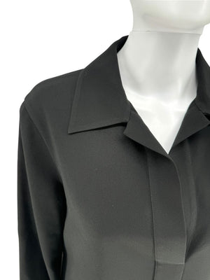 Lafayette 148 New York Black Long Sleeve Shirt Dress – Size M