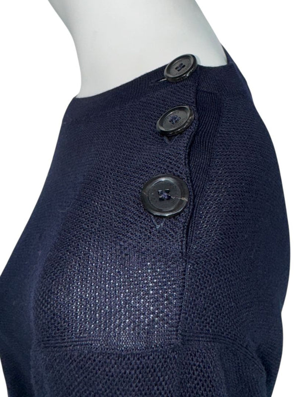 Louis Vuitton Navy Knit Tunic Dress with Printed Hem - Size L