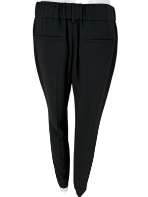 Brunello Cucinelli Black Tapered Pull-On Trousers with Side Pockets – US 8