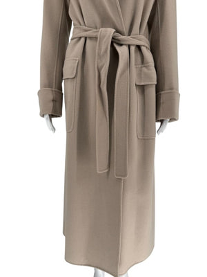 S Max Mara Camel Hooded Wrap Coat – Size 10 (IT 42)