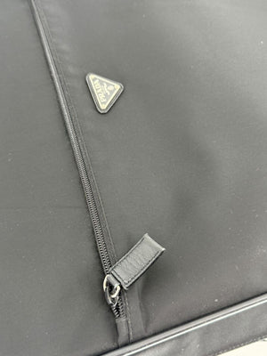 Prada Black Nylon Rolling Suitcase with Saffiano Leather Trim – 26.5" x 17.5" x 9.5"