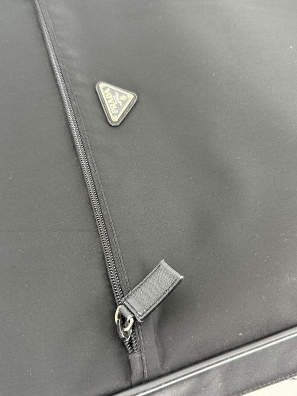 Prada Black Nylon Rolling Suitcase with Saffiano Leather Trim – 26.5" x 17.5" x 9.5"