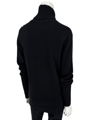 Kiton Black Cashmere Turtleneck Sweater – Size 46