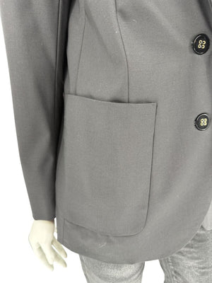Pamella Roland Black Blazer Jacket Women’s Large – Classic 2 Button Wool Blend Career Workwear