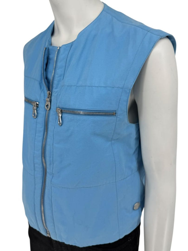 Chanel Blue “Identification” Zip-Front Utility Vest – Size 42