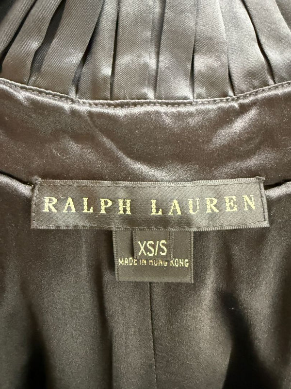 Ralph Lauren Black Velvet & Silk-Trim Cape – Size XS/S- NWT