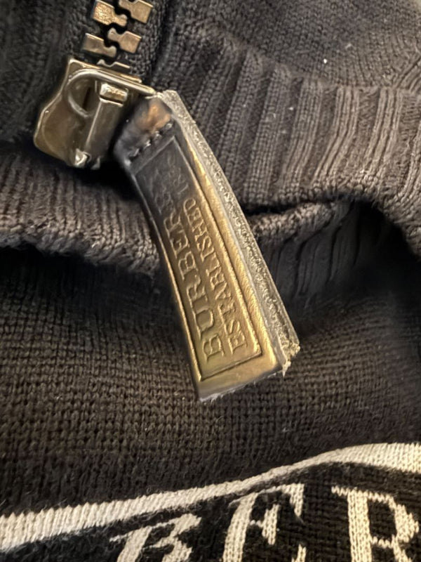Burberry London Black Wool Logo Sweater – Size L