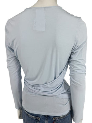 René Lezard Light Blue Draped Wrap Long Sleeve Top – Large  Made in Germany