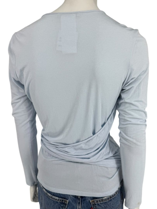 René Lezard Light Blue Draped Wrap Long Sleeve Top – Large  Made in Germany