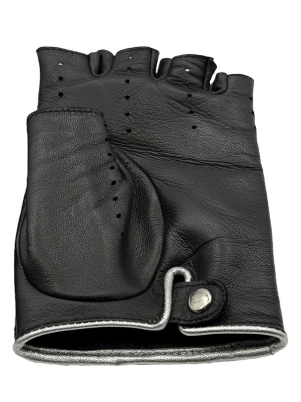 Chanel Quilted Lambskin Beaded CC Fingerless Gloves – Size 7½ – Excellent Preowned Condition (Rare)