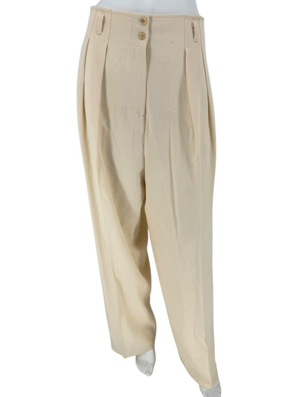 Ron Leal Cream Wool Pantsuit – Size 12