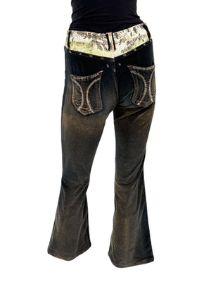 Custo Barcelona Women’s Black Corduroy Western-Inspired Denim-Style Pants – Size 4