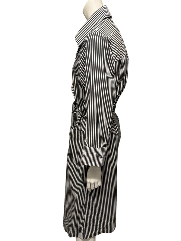 Jennifer Torosian Black & White Striped Belted Duster Jacket – Size S