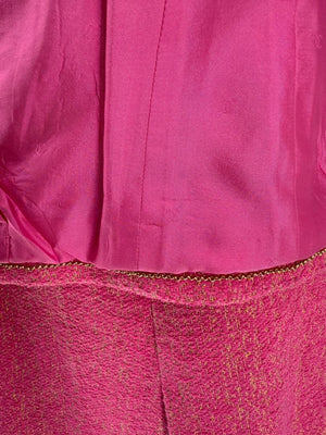 Chanel Pink and Gold Lurex Skirt Suit, Cruise 2001 - Size 44