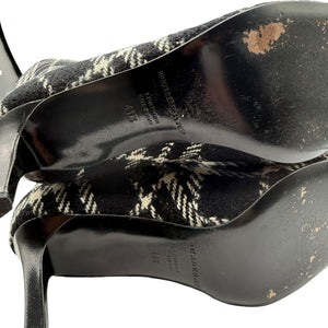 Burberry Plaid Wool Pointed Toe Knee-High Boots – Size 41.5