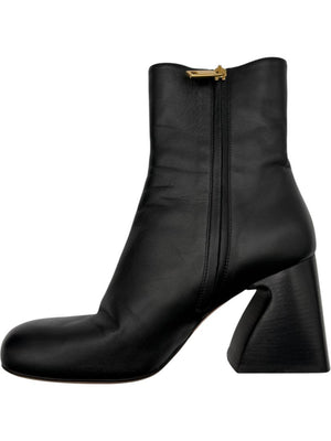 Sportmax Black Leather Square Toe Boots – Size 38.5