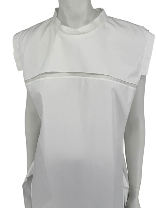 Jil Sander White Sleeveless Cotton Blouse - Size 40 (IT)