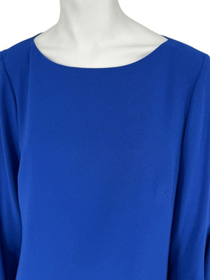 Elie Tahari Cobalt Blue Bell-Sleeve Shift Dress – Size 10