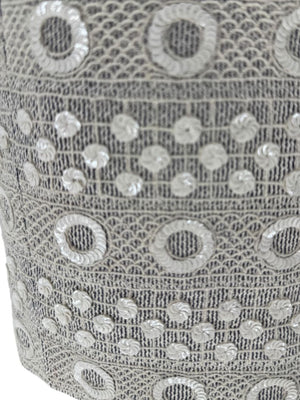 Pamella Roland Grey Beaded Sheath Dress – Large