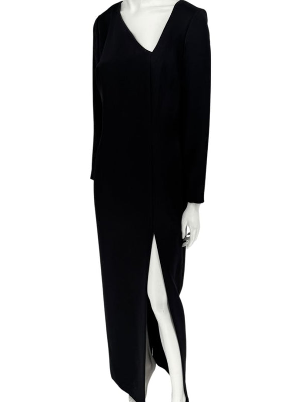 Pamella Roland Black Asymmetric Neckline Gown – Large