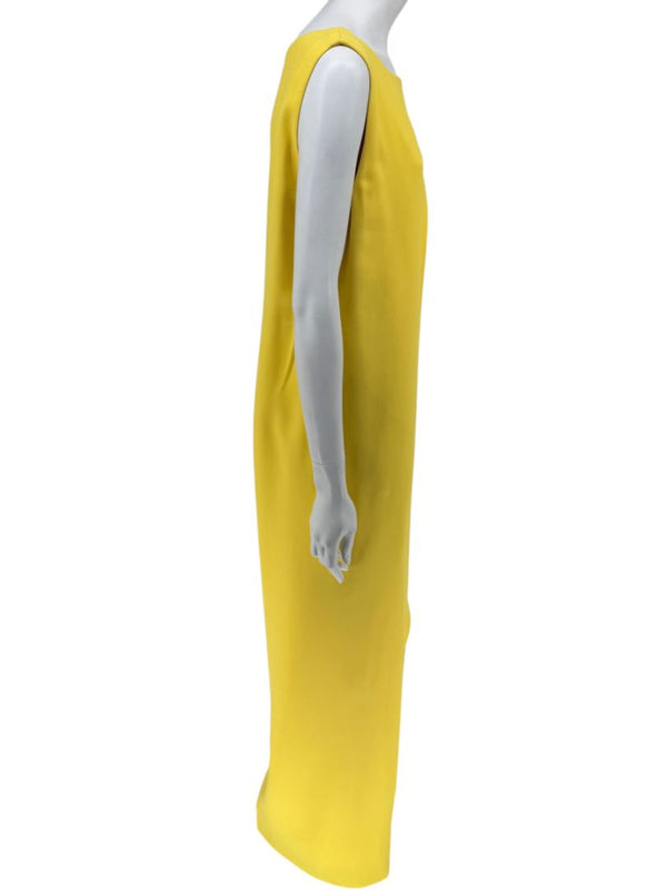 Pamella Roland Yellow Draped Overlay Jumpsuit – Large
