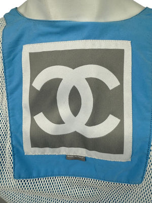 Chanel Blue “Identification” Zip-Front Utility Vest – Size 42