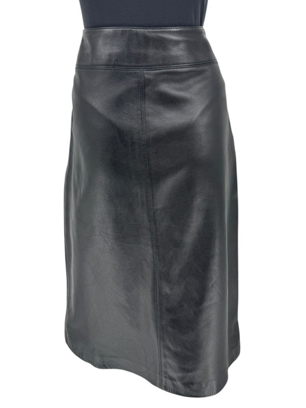 Anne Klein Black Leather Skirt – Size 10