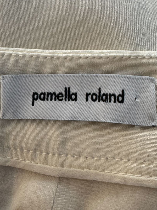 Pamella Roland Ivory Silk Tailored Pants – Fits Like XL